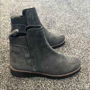 Gray Suede Waterproof Ankle Boots